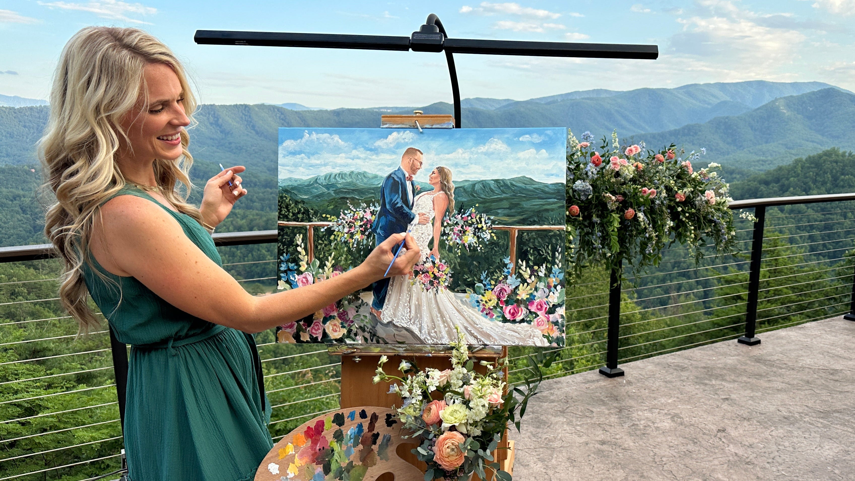 Smoky Mountain wedding painter