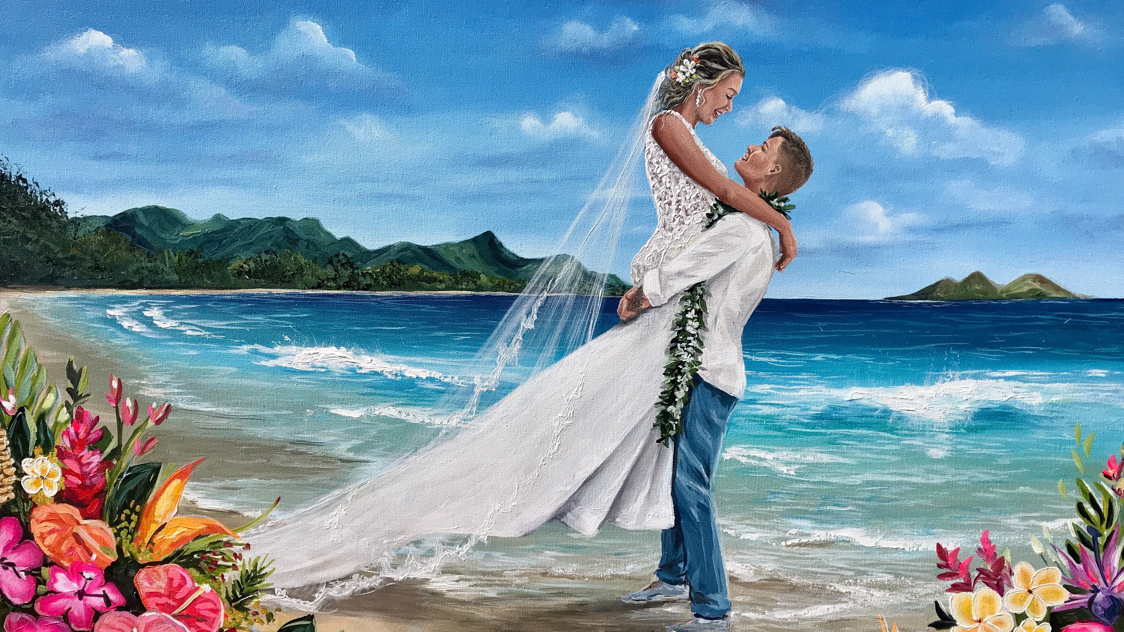 Beach / tropical island / Hawaiian wedding painter