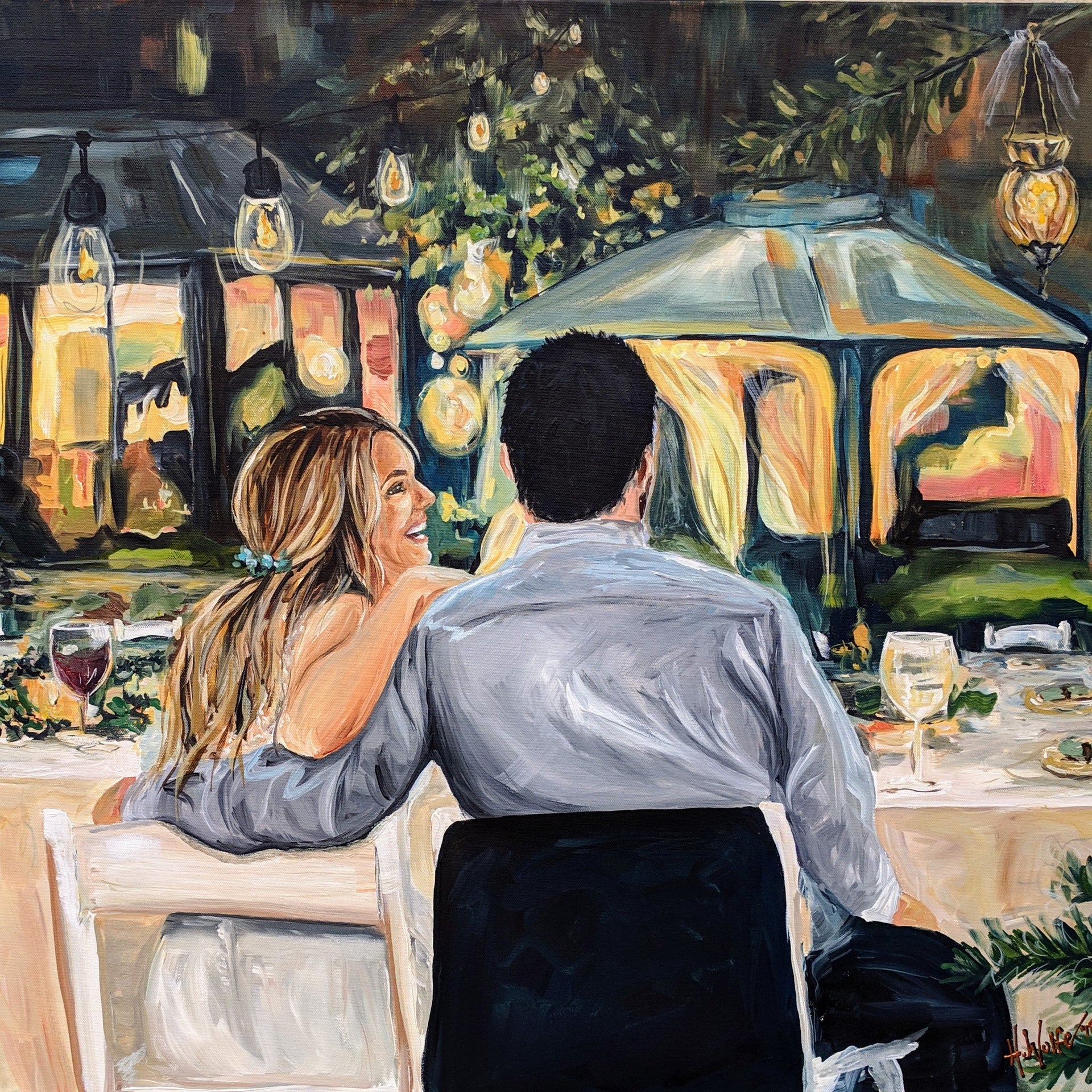 Wedding Painting Custom Portrait from Your Photo – Heather Wolfe Art