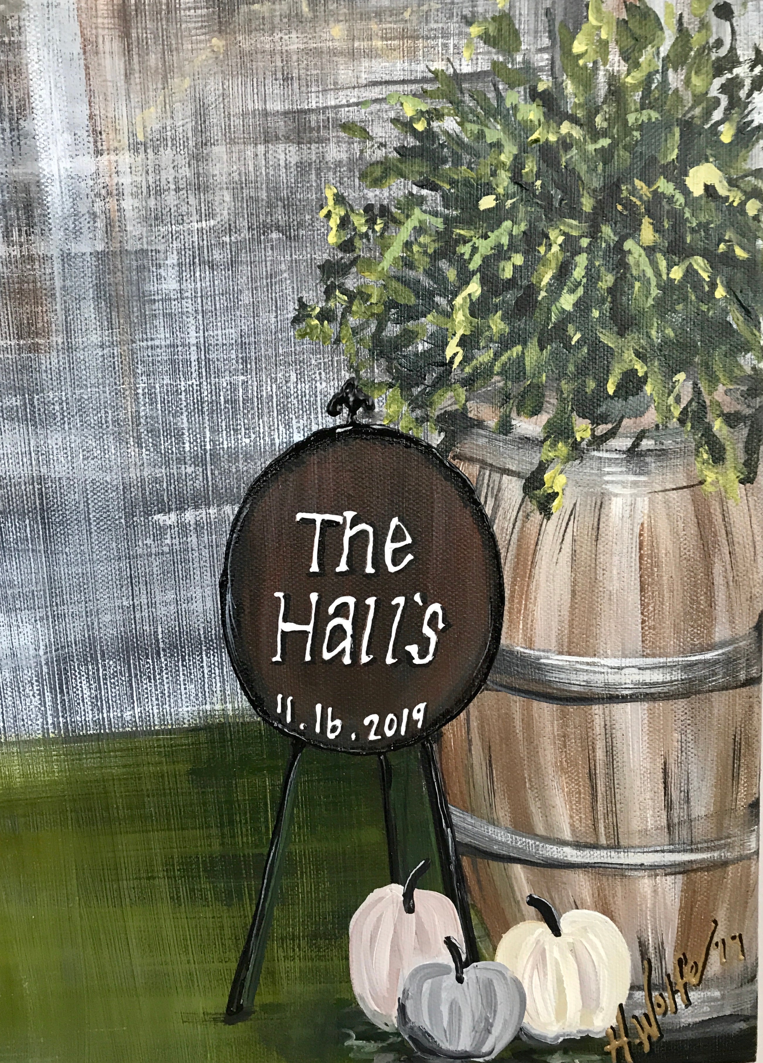 Live Wedding Painting - White Barn Cruze Farms