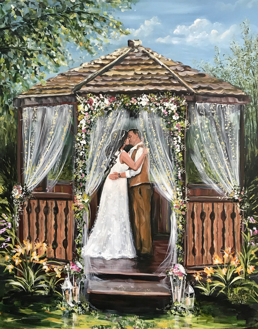 Painting From Wedding Photo - Williams