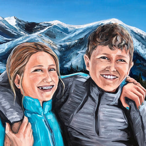 Commissioned Family Mountain Portrait Artist