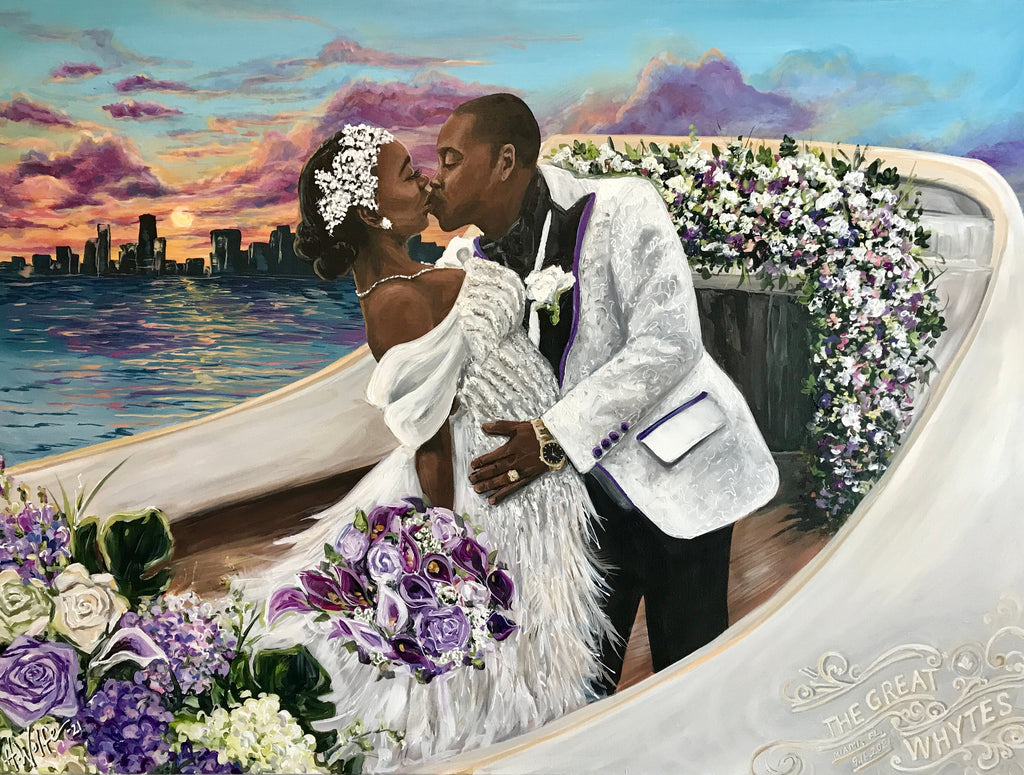 Miami, Florida Mega Yacht Live Wedding Painting