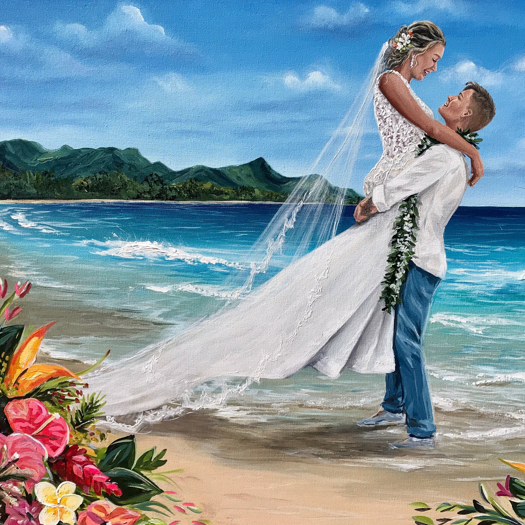 Honolulu Beach Hawaii Wedding Painter 2022