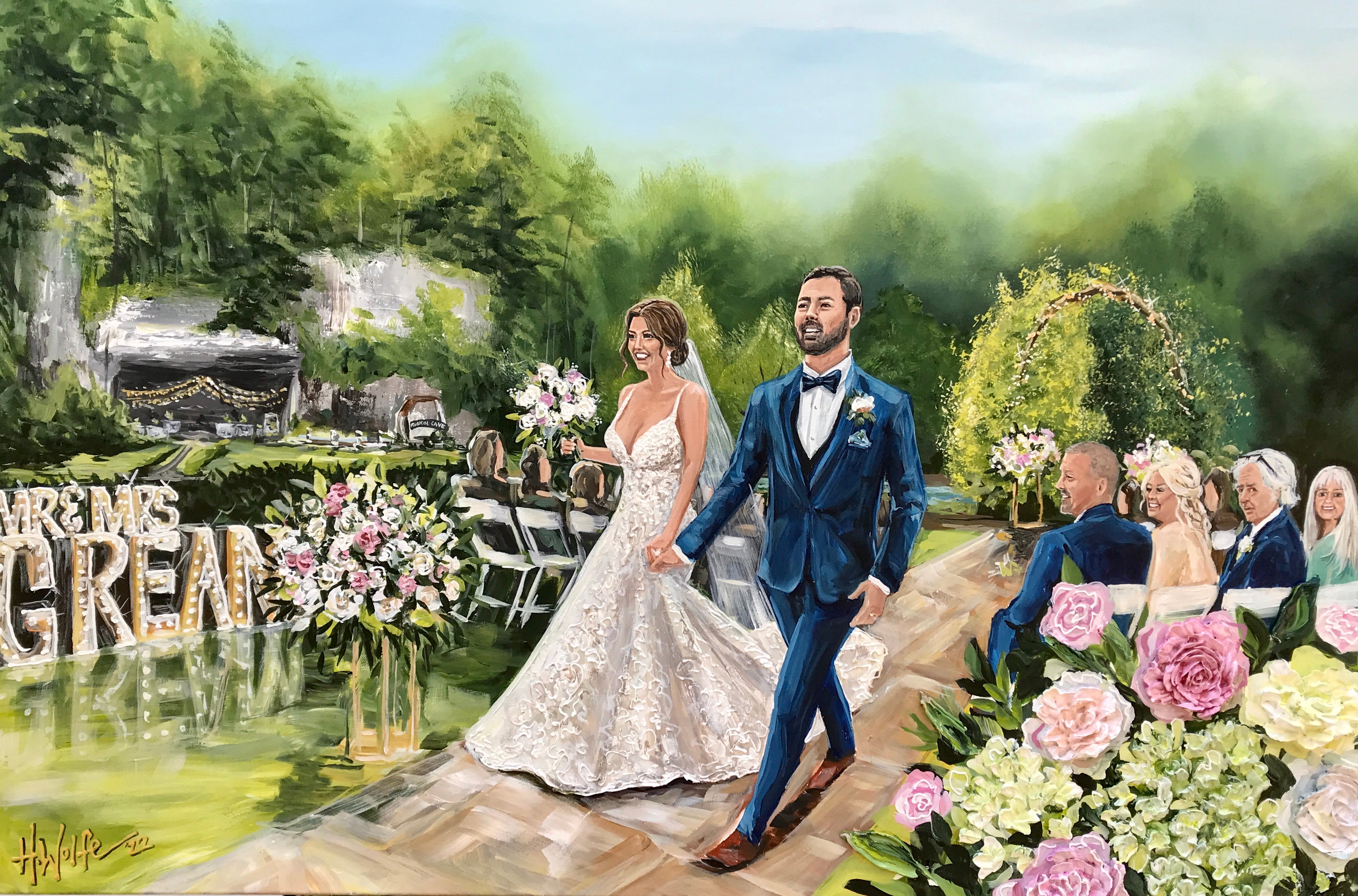Live Wedding Painting Inside A Cave 2022