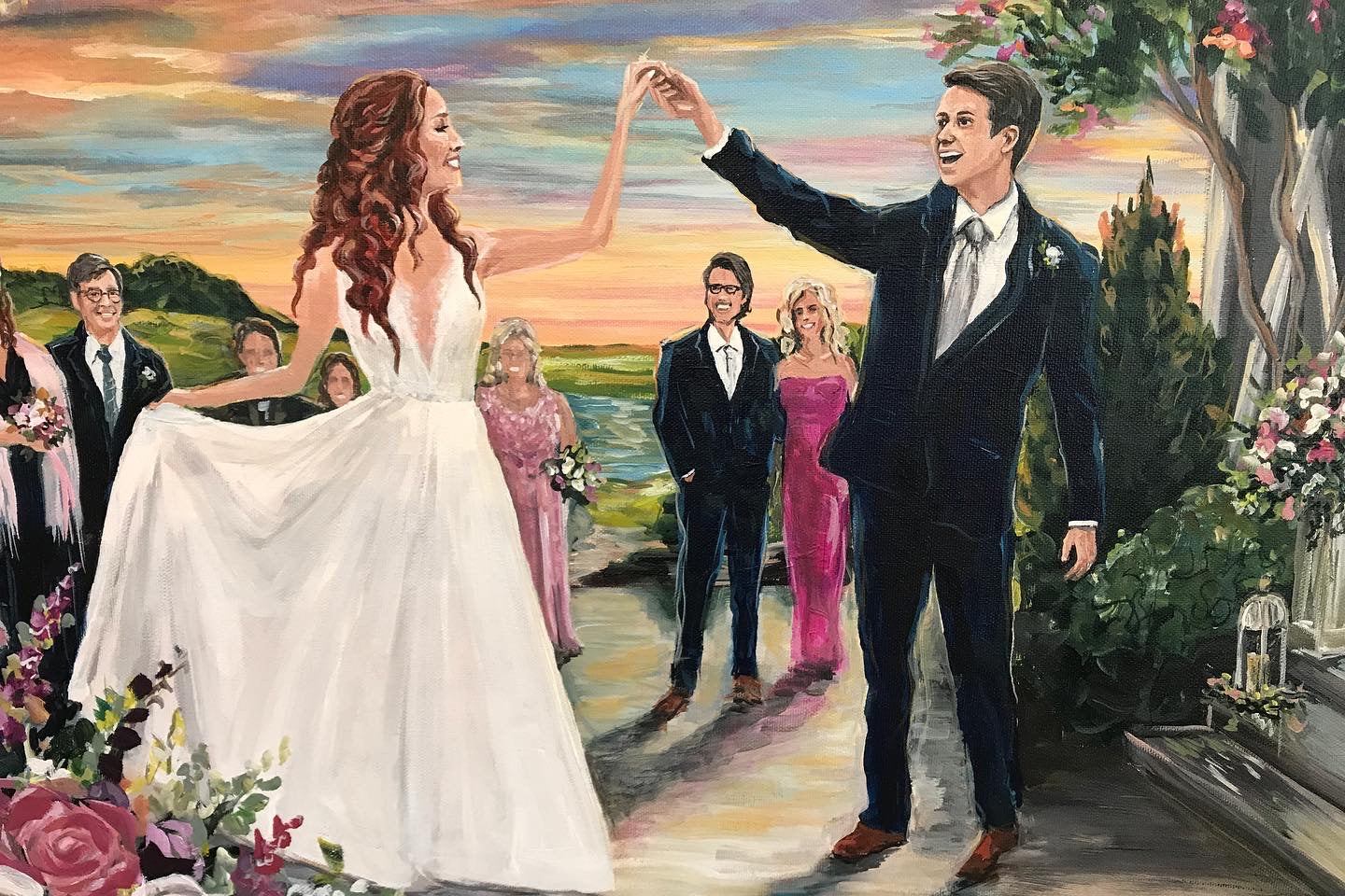 Sunset Wedding Painting