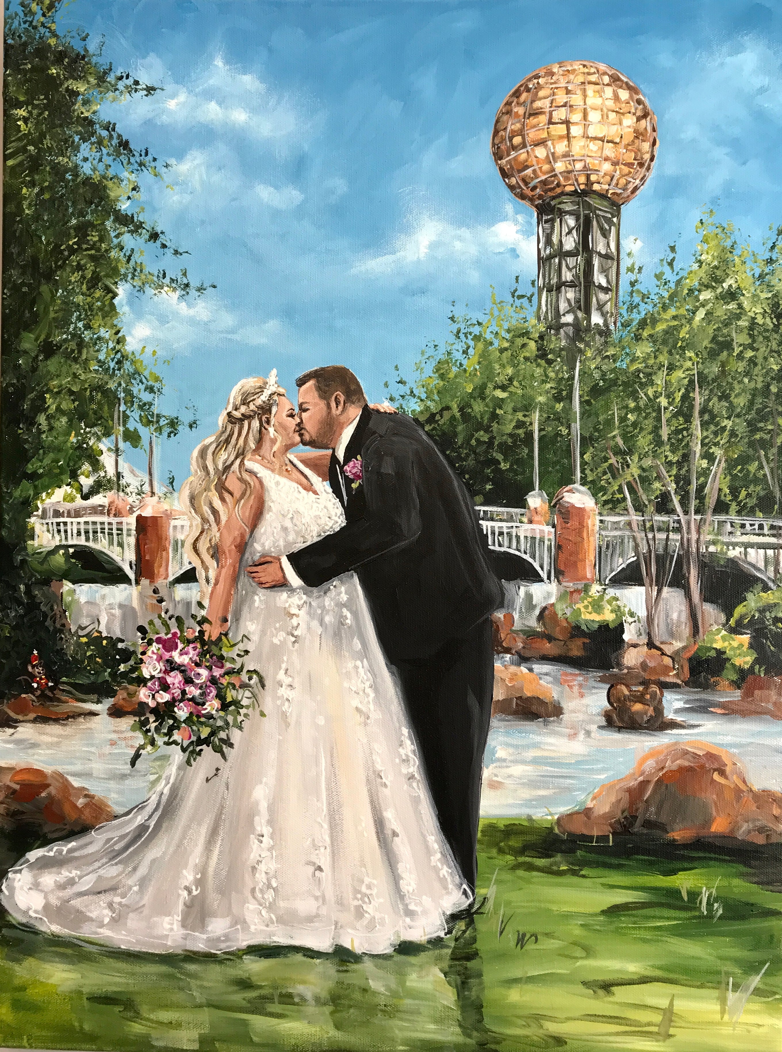 Iconic Knoxville Sunsphere Wedding Painting 2021