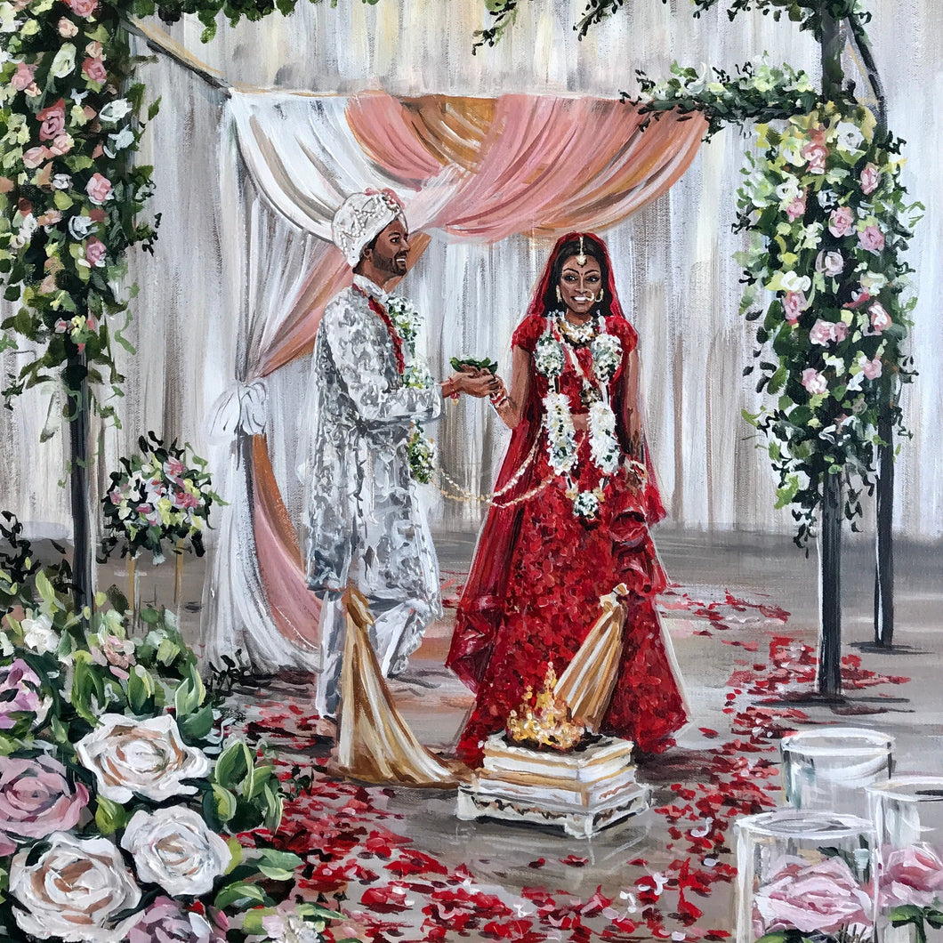 Traditional Indian Wedding Painter LIVE