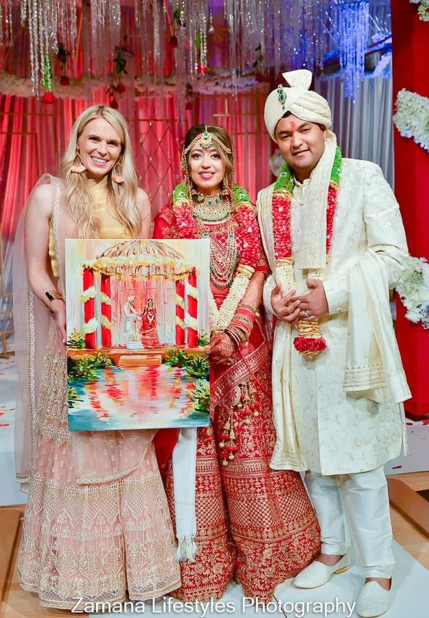 Zamana Lifestyles Photography capturing Heather Wolfe Art Live Wedding Painter